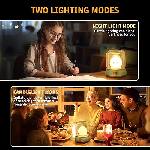 Miniatura 3 de Luz nocturna de fogata fantasma, lámpara de escritorio recargable, bonita lámpara de mesa fantasma, luz ambiental ajustable, lámpara de noche que