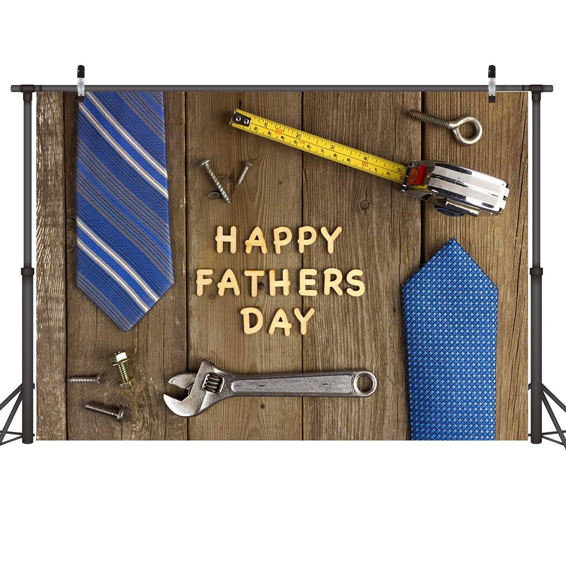 Dudaacvt 7x5ft Happy Father's Day Backdrop Father's Day Wood Wall Photography Backdrops Fathers Day Party Decor Fathers Day Decoration and Supplies for Home Party