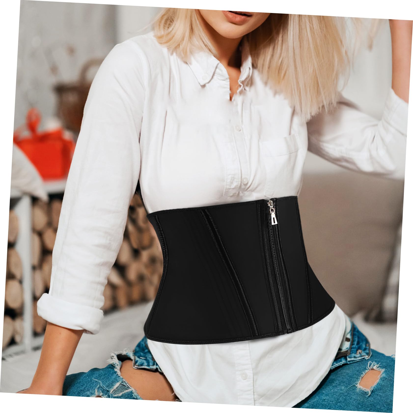 CALLARON Corsé Moldeador para Mujer con Cremallera, Entrenador de Cintura con Control de Abdomen, Body Shaper Ajustable Costuras, Adecuado para Uso Diario Ropa