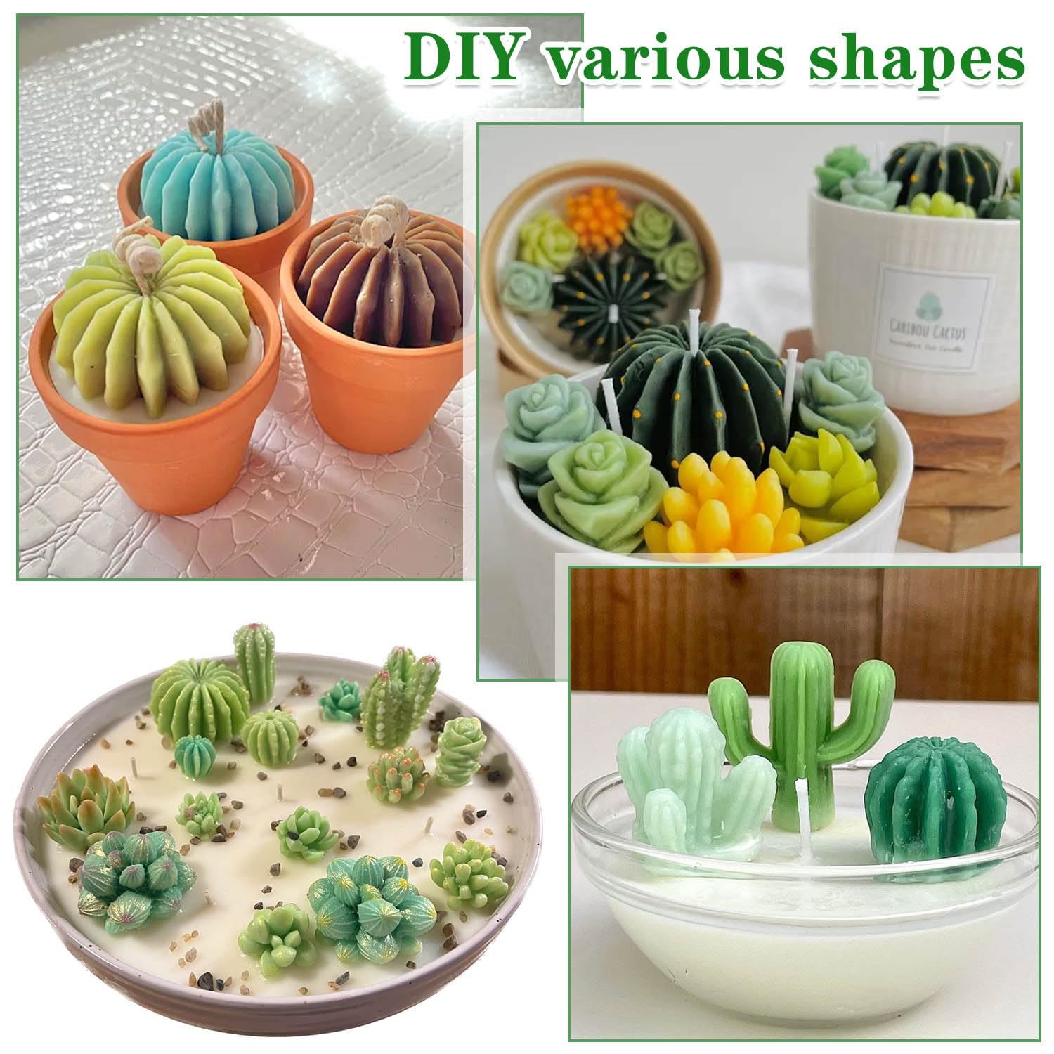 Stampi Per Candele In Silicone 9 Pezzi - Forme Cactus E Piante Grasse, Per Candele E Saponi - Foto 8