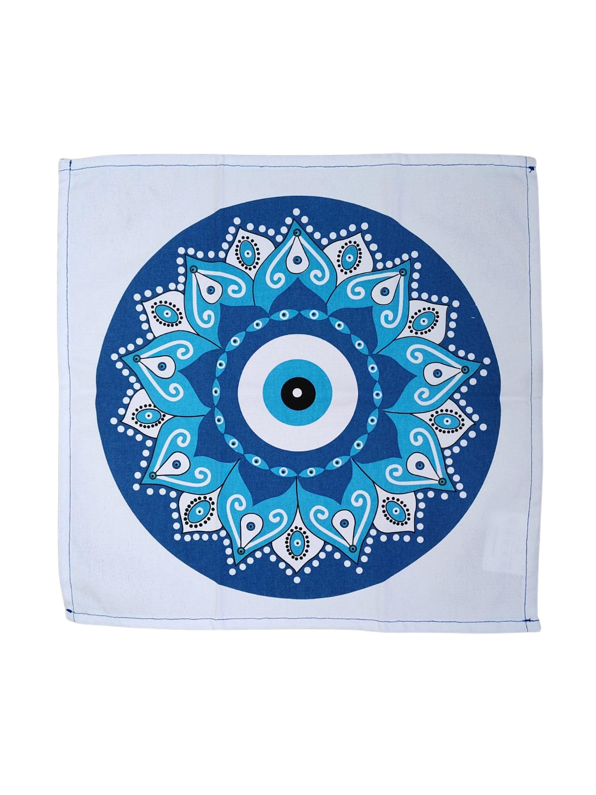 Tamed Wild Evil Eye Altar Cloth – 16” x 16” Square Blue Protective Energy Grid | Premium Spiritual Altar Décor with Blue Evil Eye Symbol for Home & Office Entrances | Sacred Space & Meditation Tool