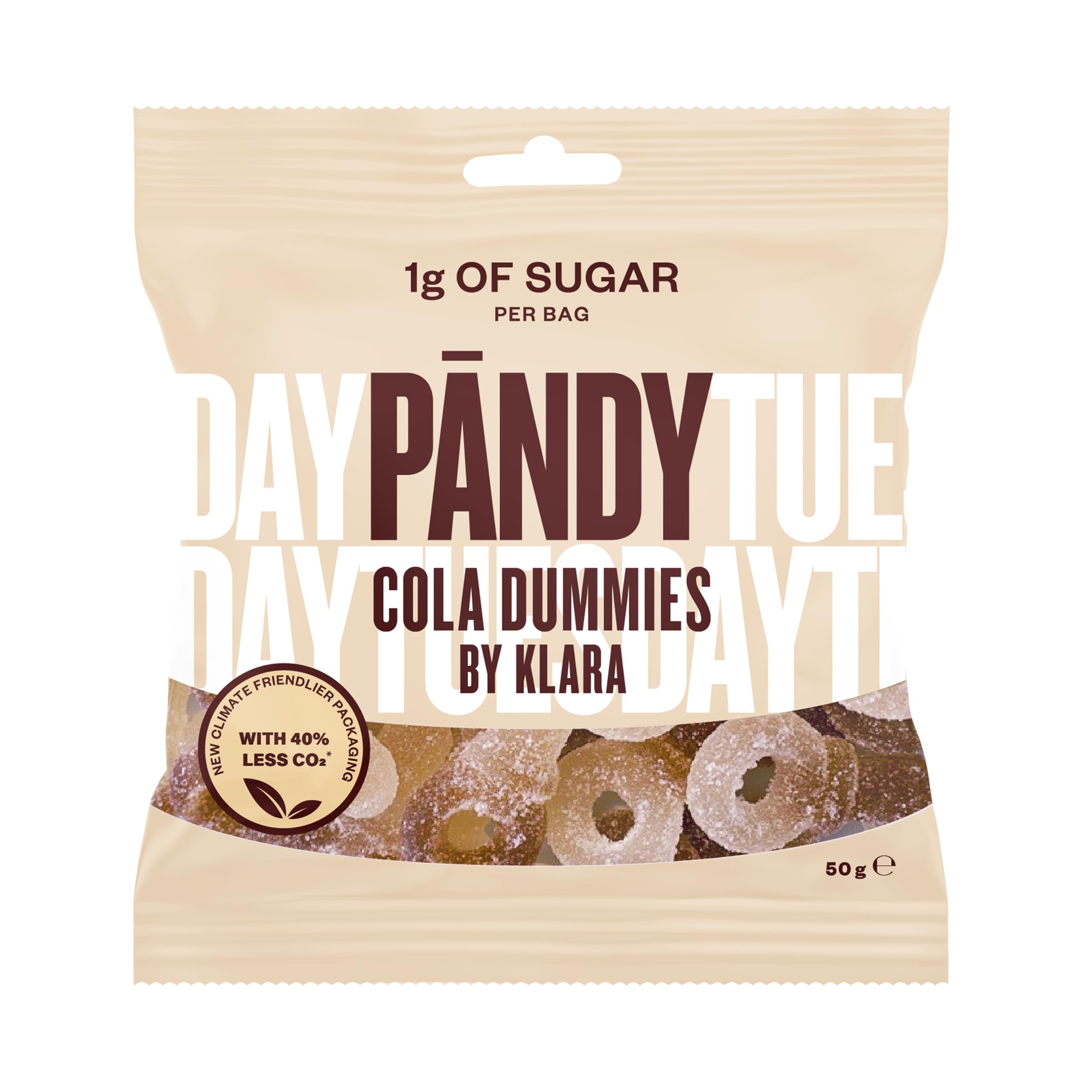 PANDY Candy Sour Cola, Only 1g Sugar & 70 Calories, Gummy Sweets, 50g