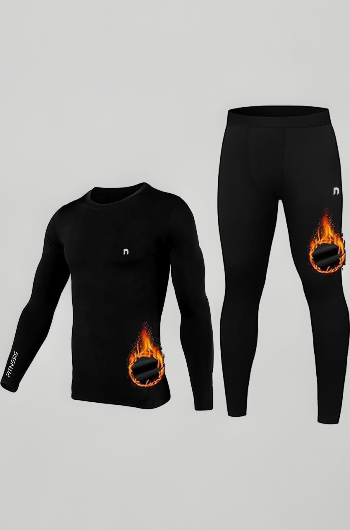 Men's Sports Running Set Compression Shirt + Pants Skin-Tight Long Sleeves Quick Dry Fitness Tracksuit Gym Yoga Suits