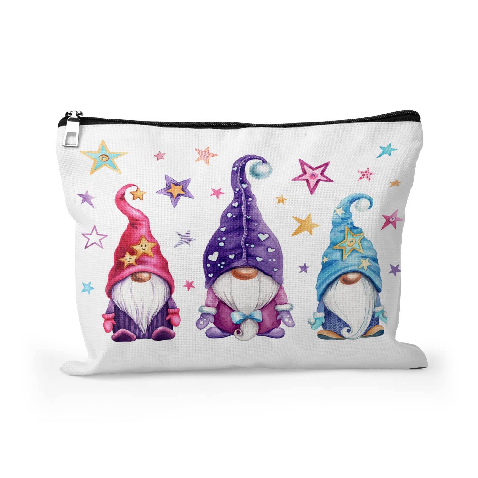 Cafl Magic Gnomes Makeup Bag Stars Cosmetic Bag for Women Large Capacity Make Up Bag Portable Travel Toiletry Pouch Accessories Organizer 10 * 8inch