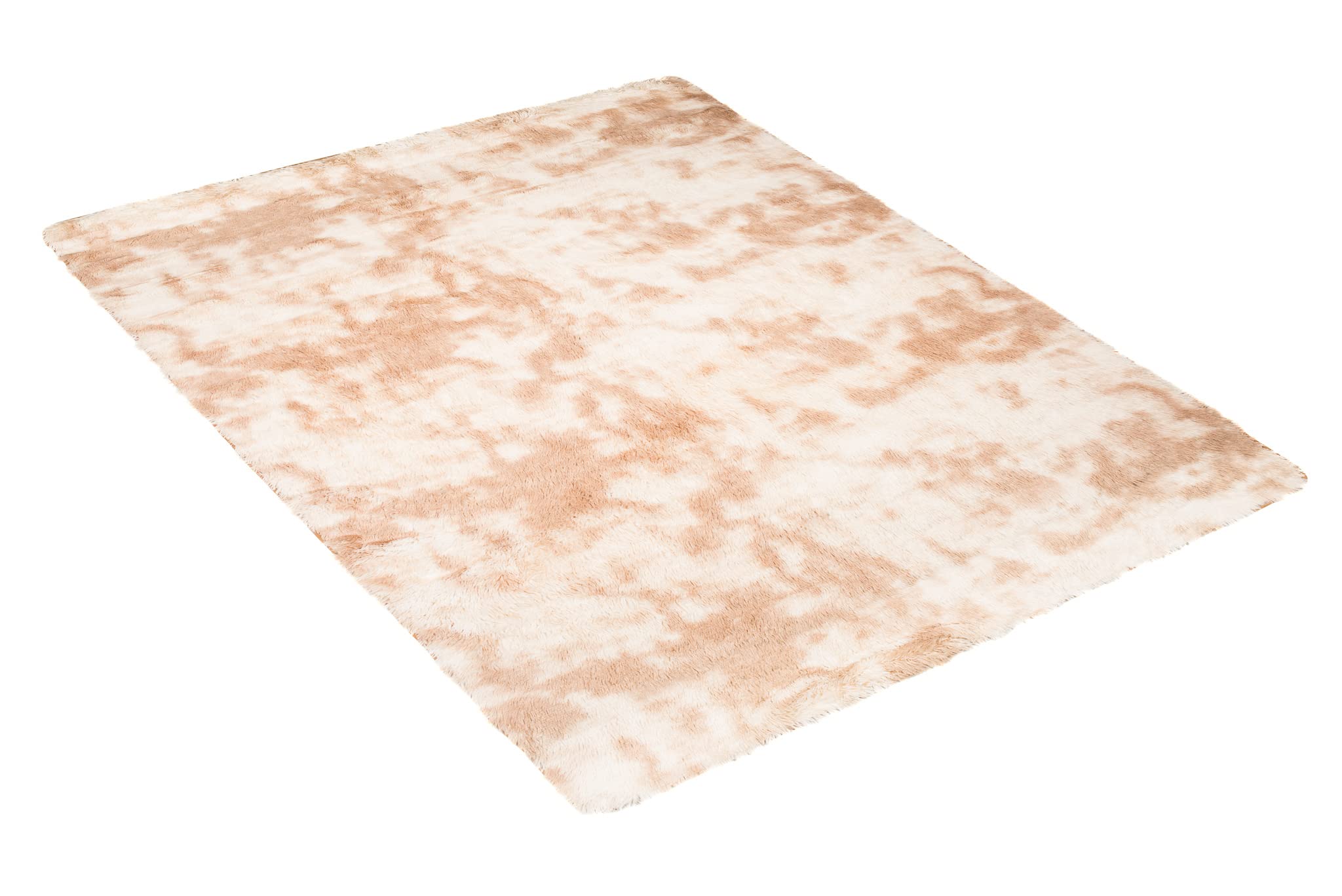TAPISO Silk Dyed dywan z krótkim włosiem, antypoślizgowy, kremowy, beżowy, jasny piaskowy, farbowany, nowoczesny, abstrakcyjny, melanżowy, do salonu, sypialni, 120 x 170 cm
