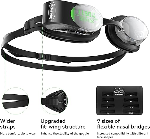 Miniatura 6 de Holoswim Smart Swim Goggles, 2GO Swimming Goggles, AR Real-time Display, AI Data Analysis, Anti-fog IPX8, Stroke Recognition