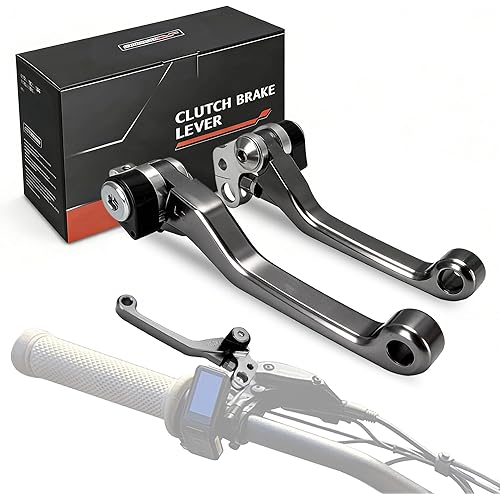 JFG RACING Brake Levers for Surron Light Bee,CNC Adjustable Foldable Handle Brake Levers Replacement for Dirt Bike Surron Light Bee X and S/X160/X260-Grey