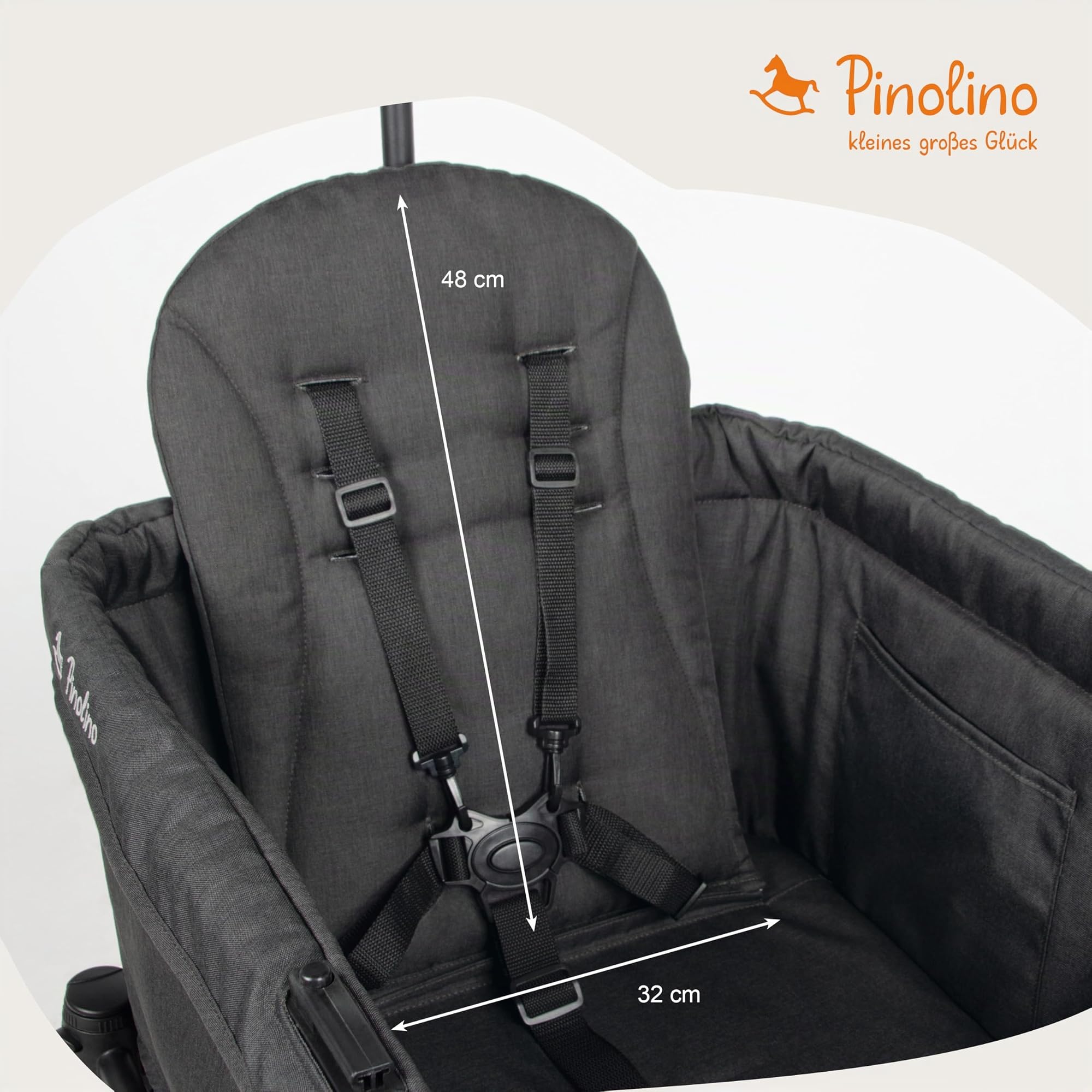 Pinolino 238051, gris foncé, normal, uniquement pour poussette pliante « Cruiser 238050 »
