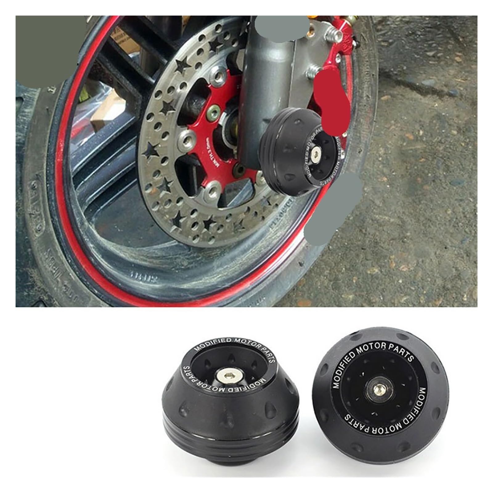 2PCS Motorcycle Scooter Crash Protector Wheel Protection Pads Front Shock Absorber Cup Sliders Compatible With Motorcycle Supplies