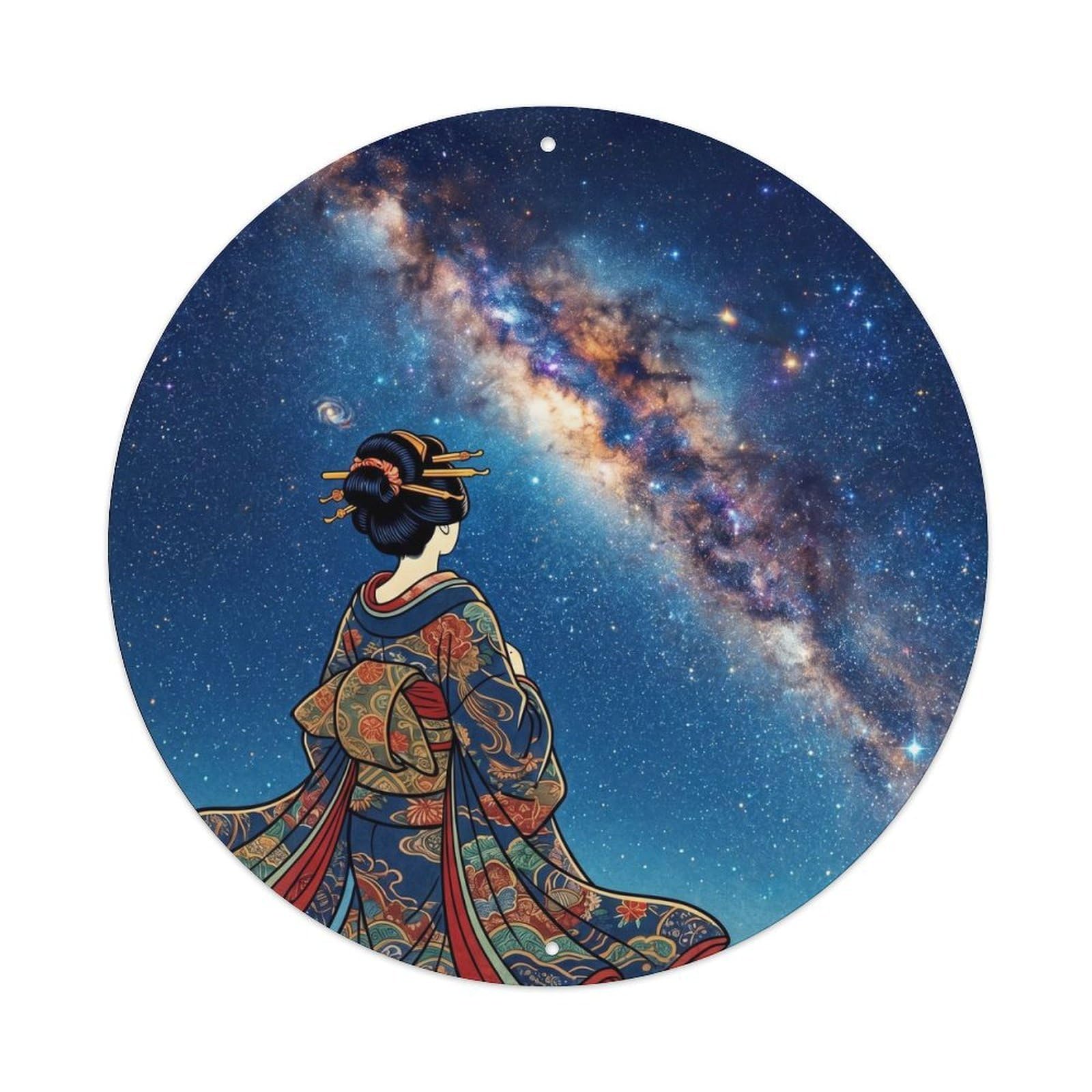 Galvaxio Style Japanese Starry Galaxy Night Sky Celestial View Metal Tin Sign