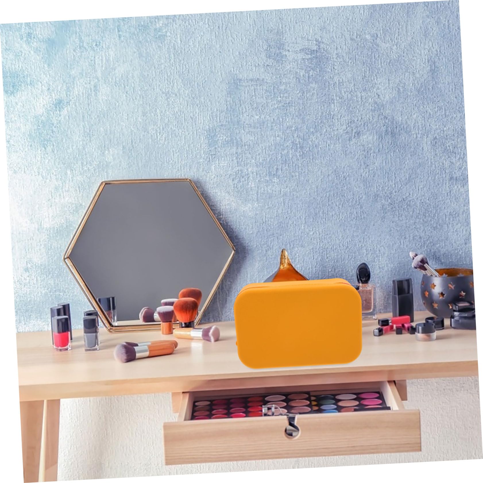3 Piezas Bolsa de Maquillaje de Silicona de Gran Capacidad y Organizador de Artículos