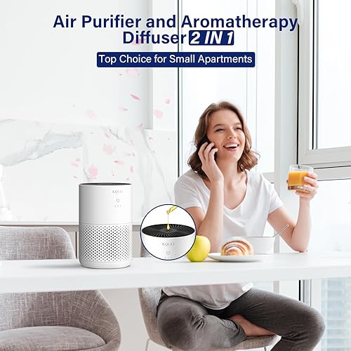 Miniatura 4 de Purificadores de aire de 20 dB para dormitorio y hogar, purificador de aire HEPA 13 con aromaterapia para un mejor sueño, filtro de filtro de aire
