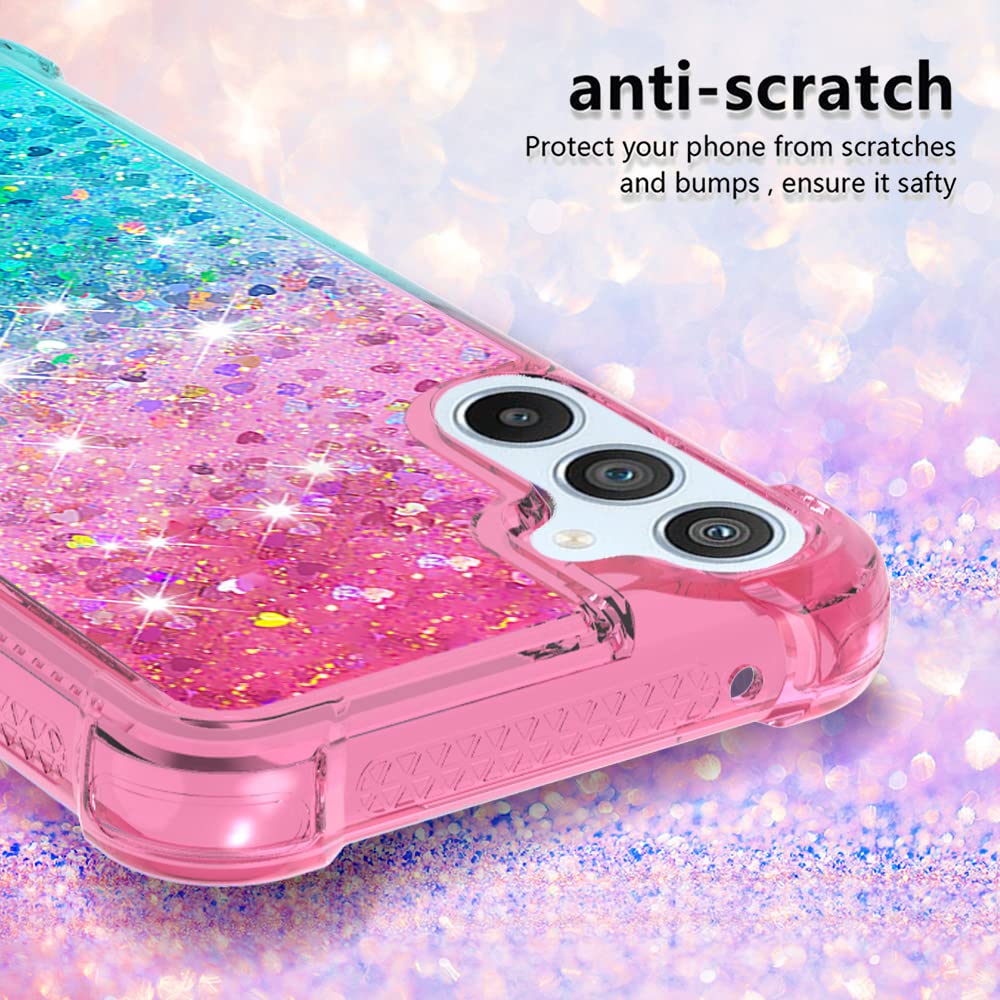 Glitter Liquid Case Compatible with Samsung Galaxy A54 5G, Anti Yellowing Protection Case Transparent Silicone Phone Case Shockproof Back Case Scratch Hardcase Compatible with Samsung Galaxy A54 5G