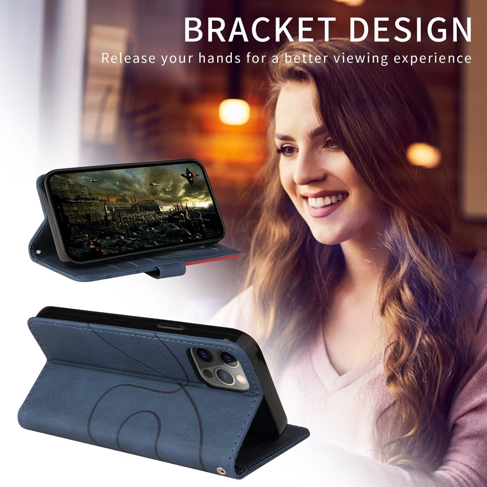 Jasonyu Cover per Motorola Moto G86 Flip Custodia in Pelle PU, Cover a Libro Portafoglio, Funzione Supporto, Magnetica, Slot Schede, TPU Bumper Caso