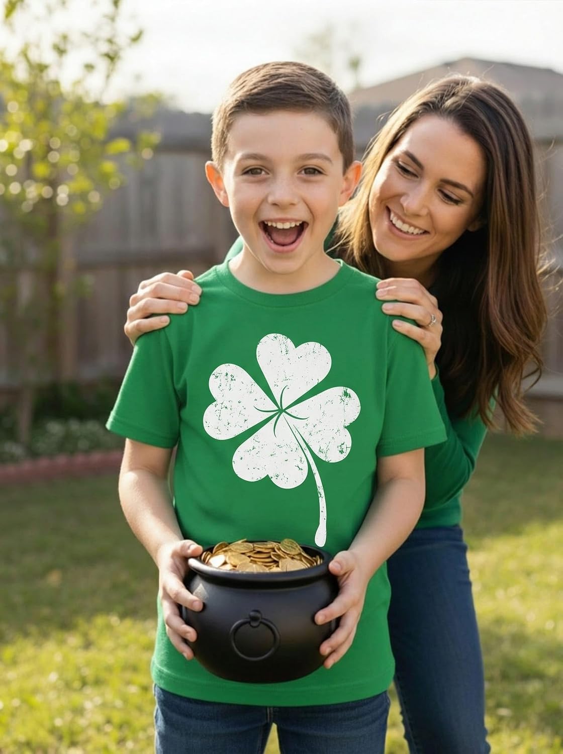 Tstars Youth & Kids St Patrick's Day T-Shirt - Lucky Shamrock Clover Graphic Tee for Boys and Girls