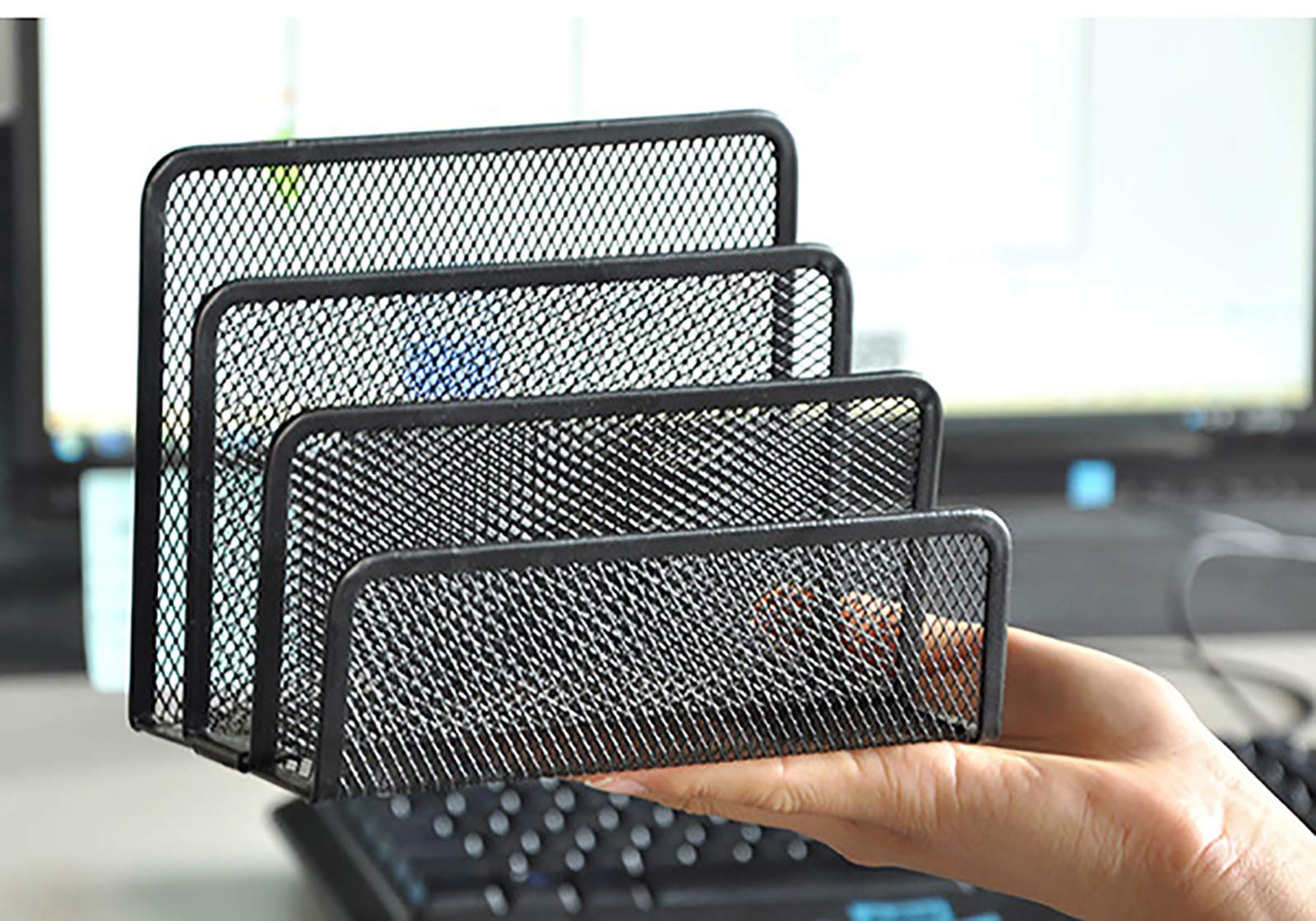 VANRA Organizer da scrivania con 3 scomparti verticali verticali (nero)