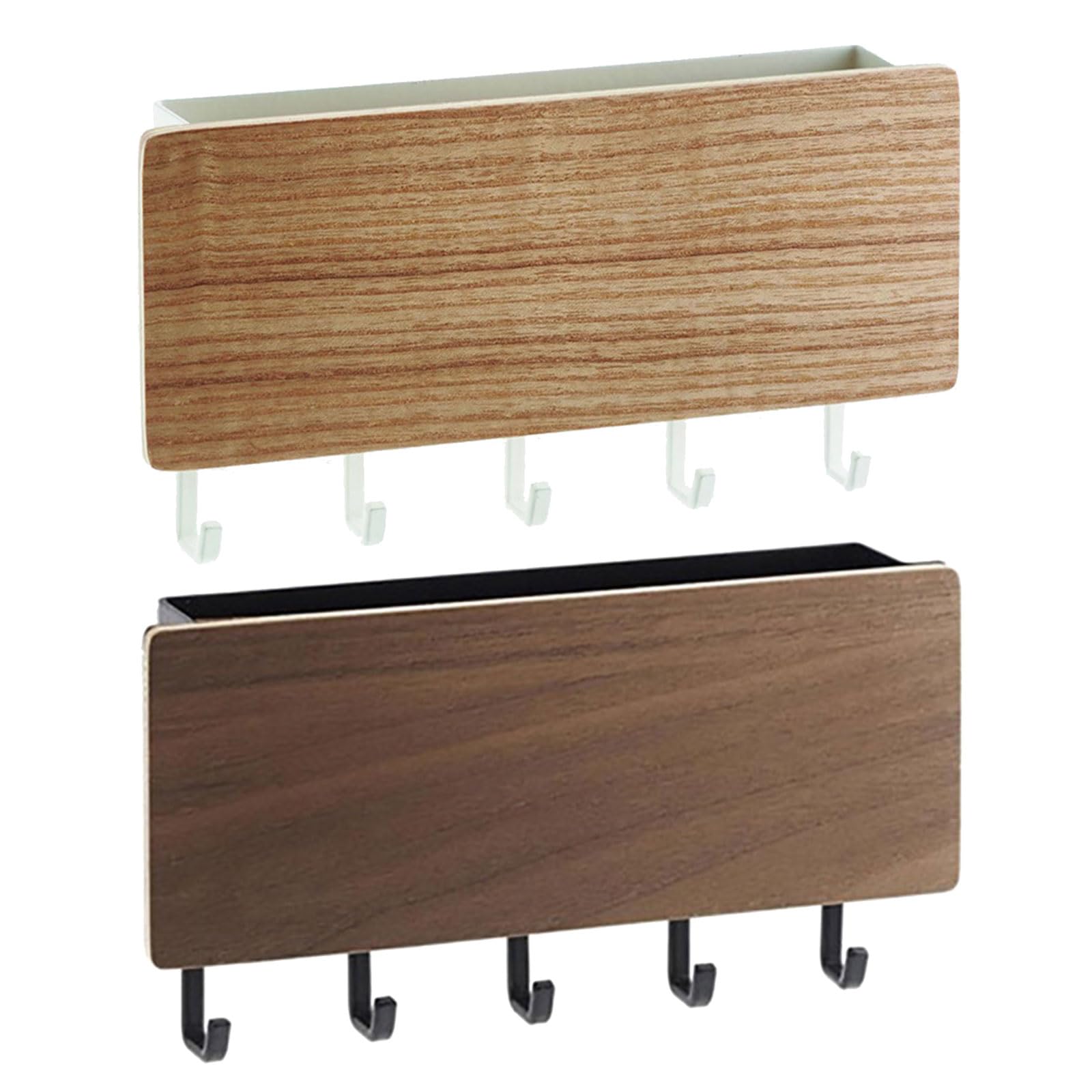 JSGHGDF Without Drill Holder Wall Mount Wooden and Carbon Steel Design for Keys Hats Scarves Entryway Organization Storage Shelf