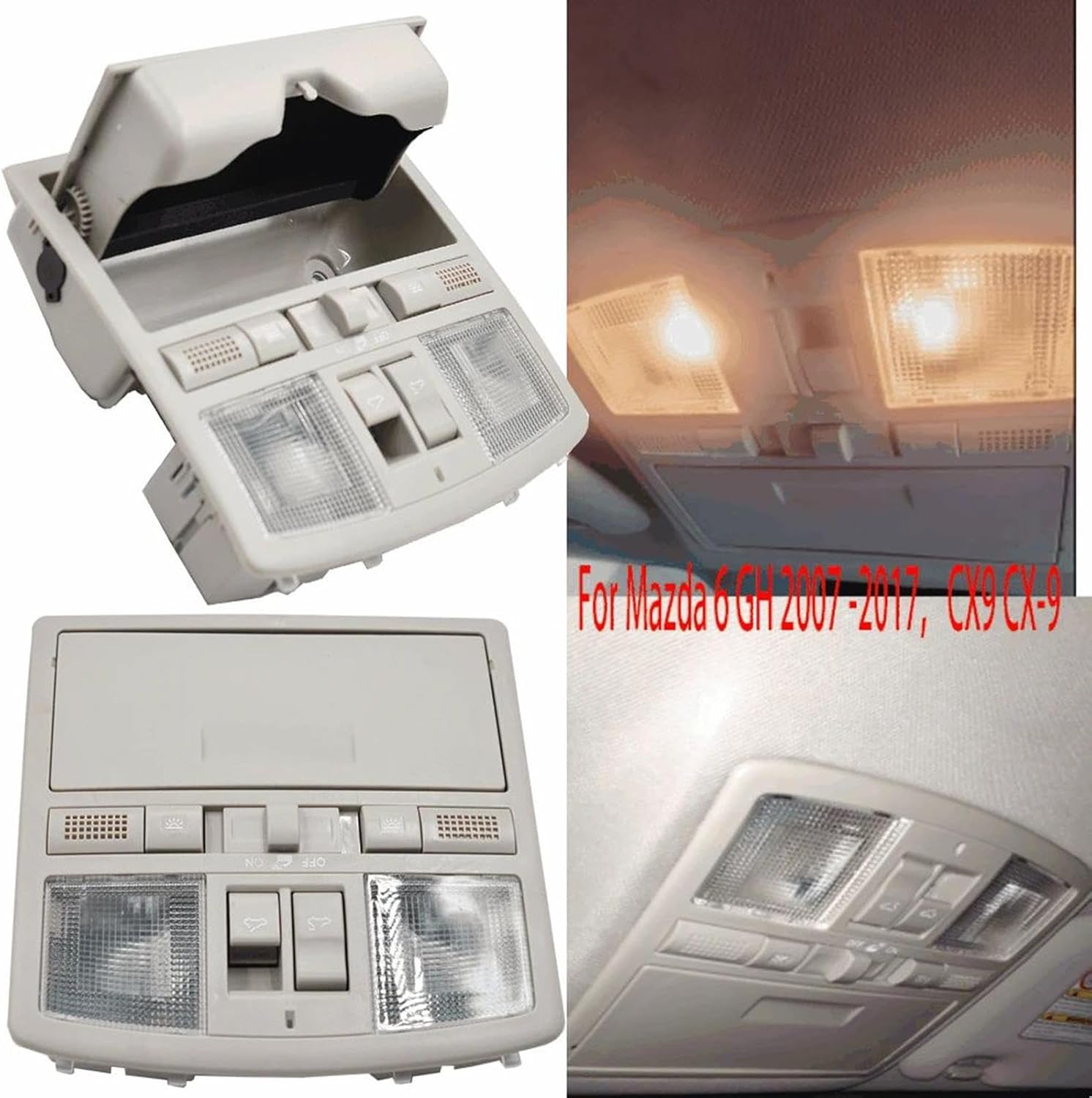 Car Sunroof Light Switch for Mazda 6 Gh 2007-2017 Cx9 Cx-9 Sunroof Switch Gray Gs4C-69-970D-75 Car Interior Reading Light Dome Lamp Down