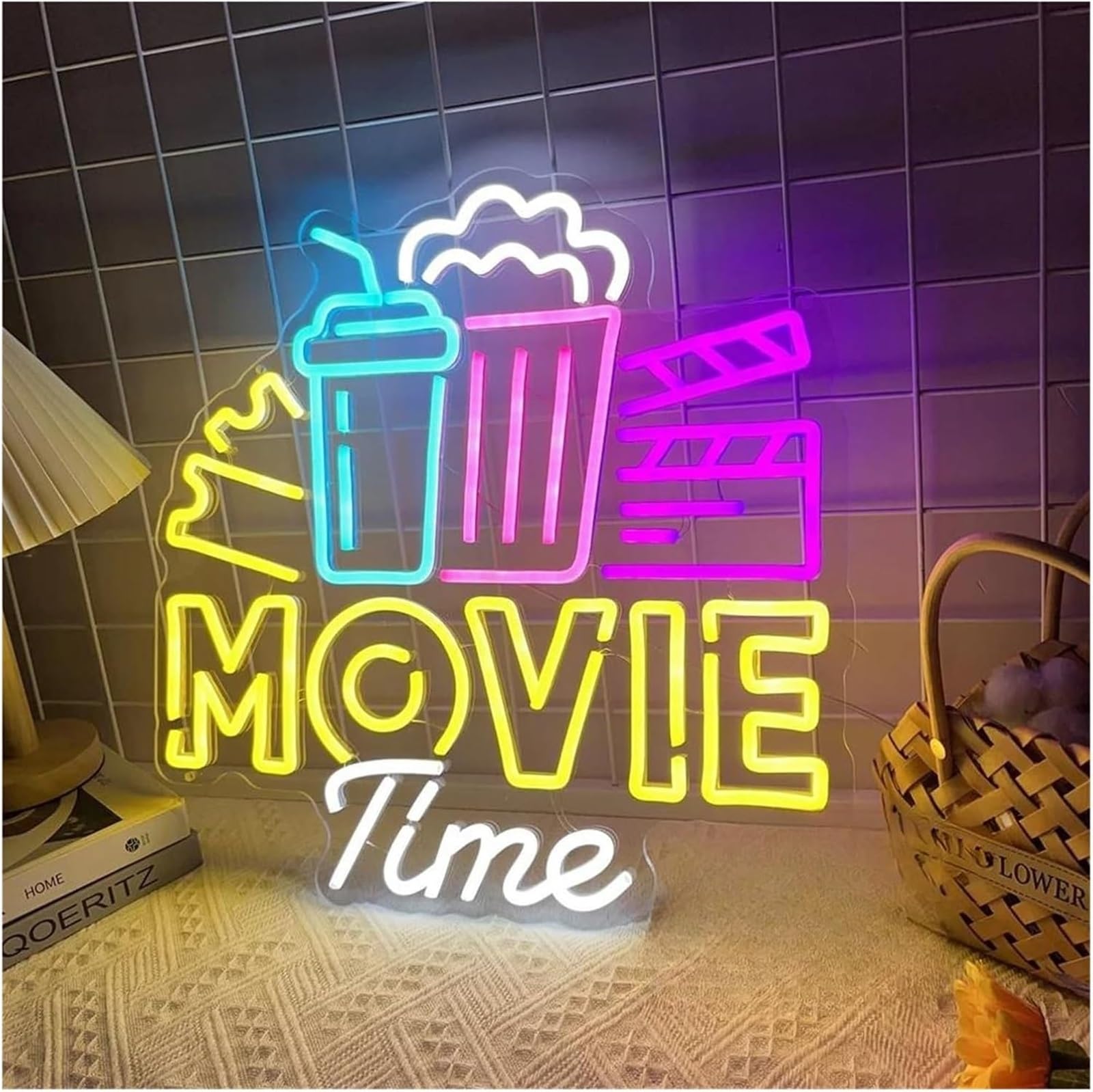 Insegna al neon Lampada al per neon con atmosfera rilassante per il cinema, luci, decorazioni murali | 45x45cm