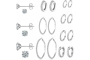 Alluring Earring Extravaganza: 10 Pairs of Enchanting Silver Cubic Zirconia Earrings