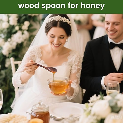 Miniatura 10 de HANSGO 6 cucharas de madera pequeñas, cucharas de sopa pequeñas para servir cucharas de madera de 6 pulgadas para café, té, mermelada, sales de baño