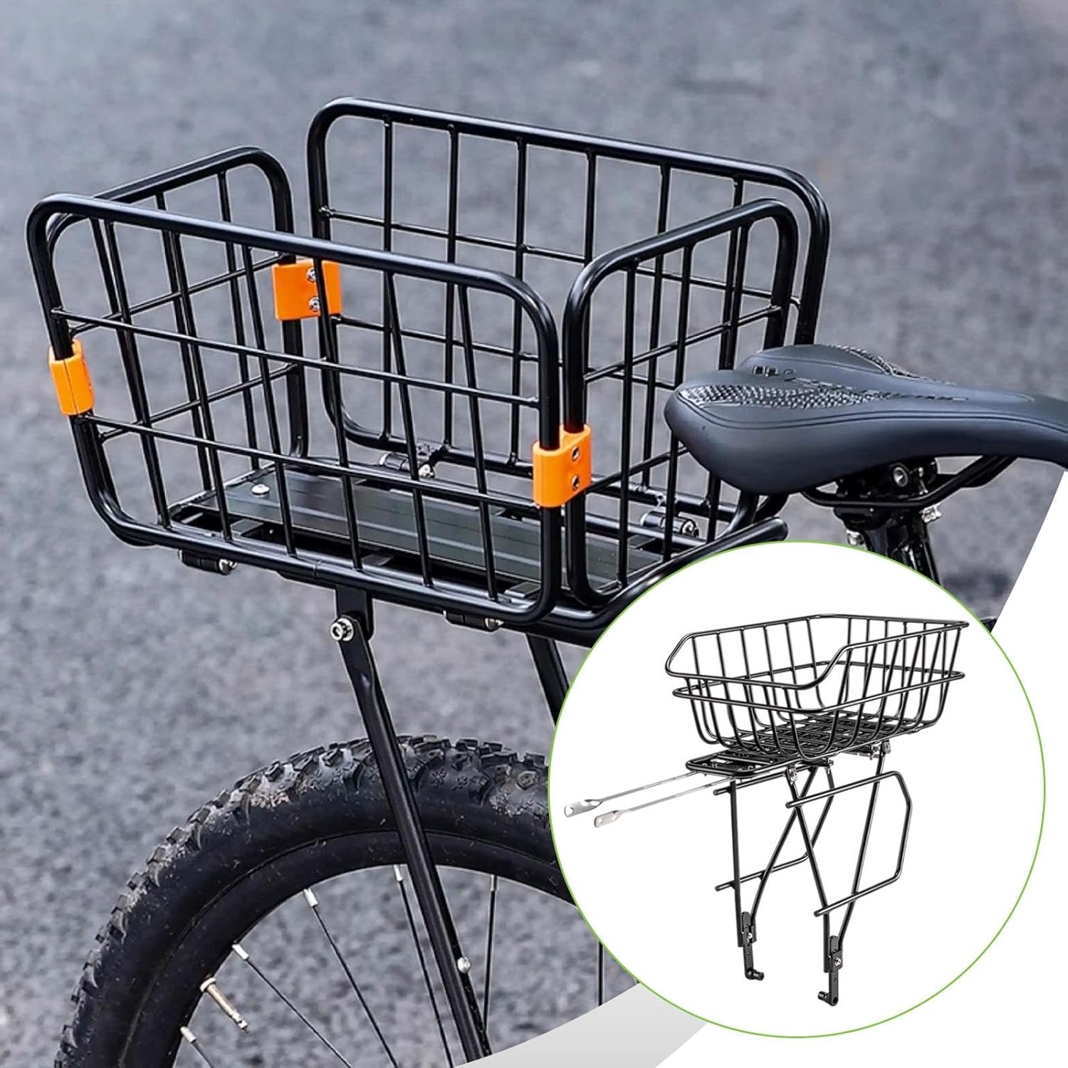 P Prettyia 自転車バスケット リア サイクリング リアバイクラック、テイクアウトキャ、自転車バスケット 、ロードバイク用シ