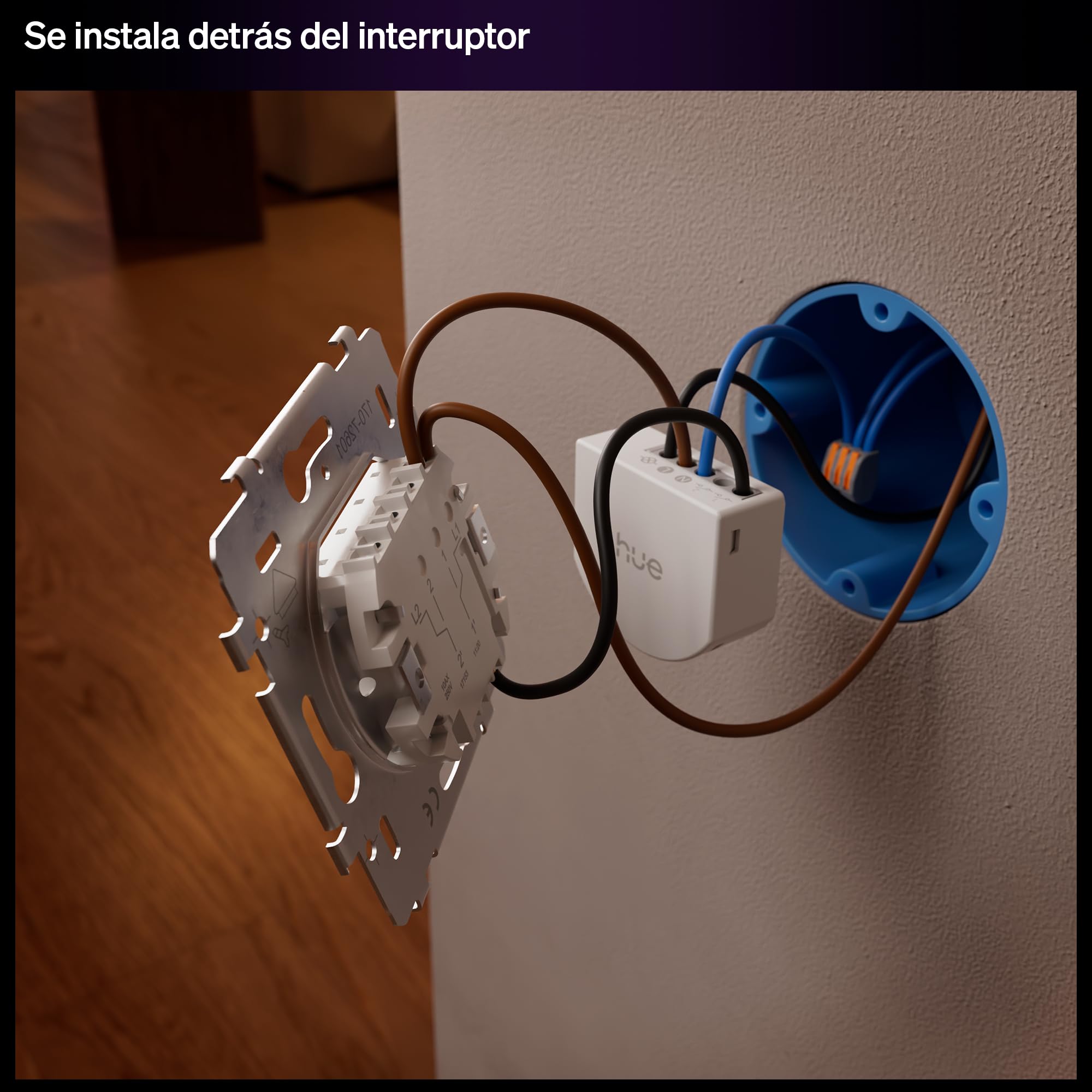 Philips Hue Interruptor Regulador con Cable, 1 Ud, Convierte Luz no Inteligente en Inteligente, Temporizadores/Programas, Conexión Fiable, Aplicación, Voz, Apto Apple Home, Google Home, Alexa