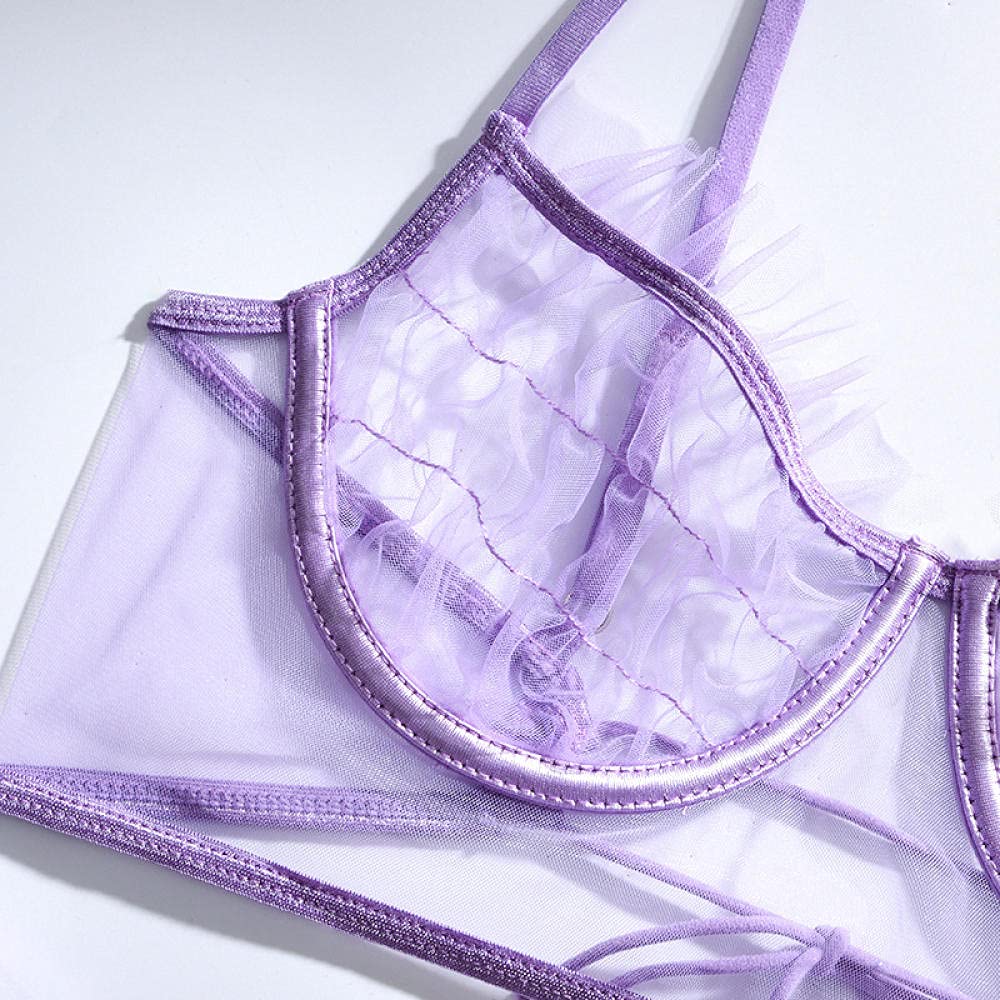 MLLM Enagua de pijama en V profunda, pijama con perspectiva de encaje, conjunto de ropa interior sexy, ropa de dormir de encaje con correa