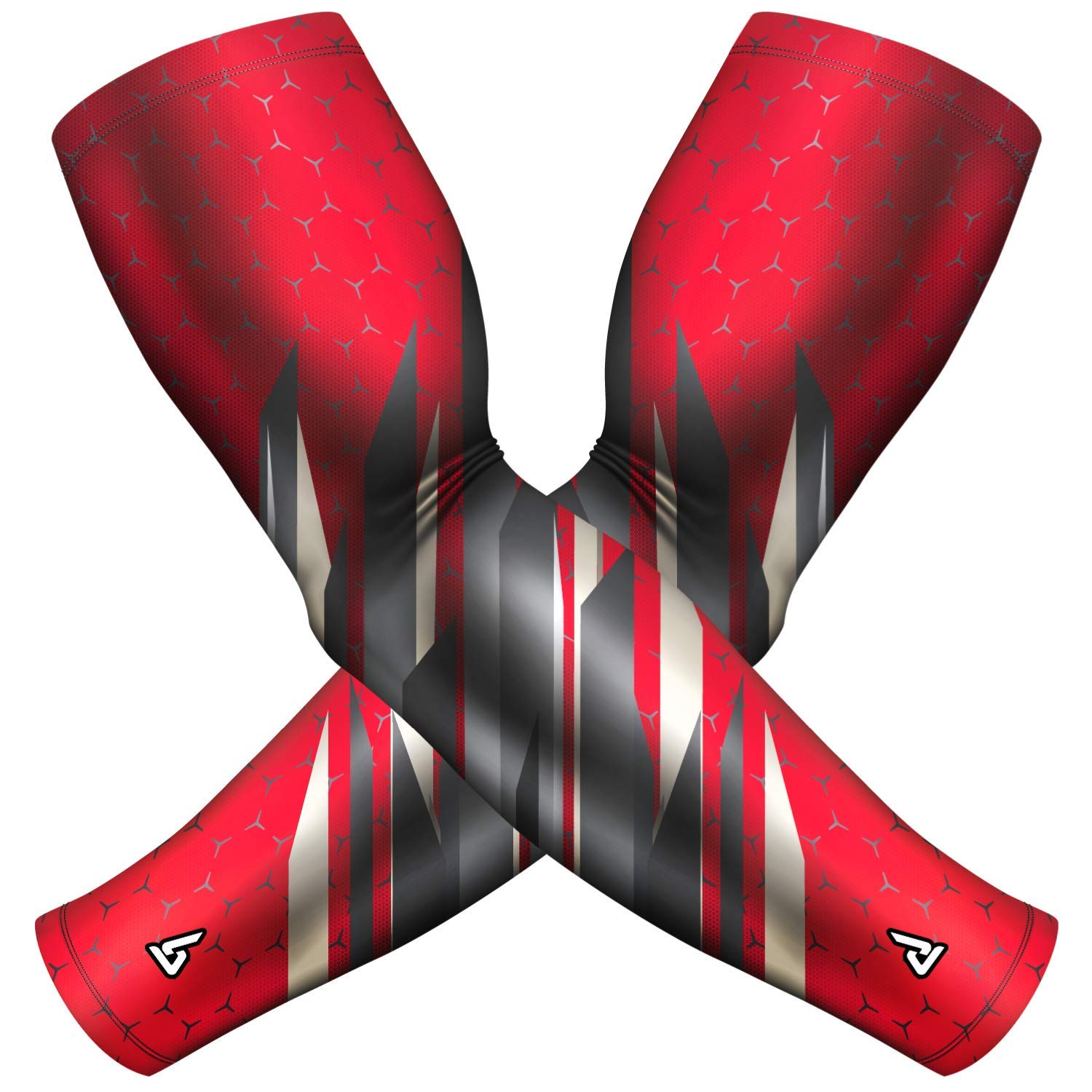 B-Driven Sports UV Arm Sleeves - Sun Protection UPF 50+ UV Compression Arm Sleeves Cooling for Baseball Basketball Football