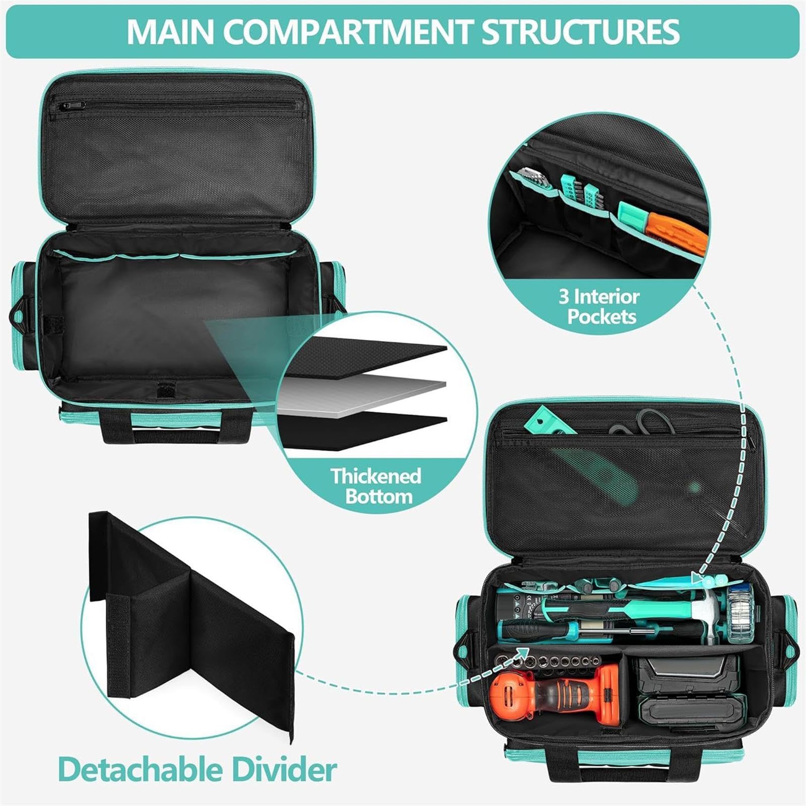 Bolsas portaherramientas Organizador de tela Oxford | Bolsa Para Herramientas para carpintero electricista jardinería viajes construcción y camping