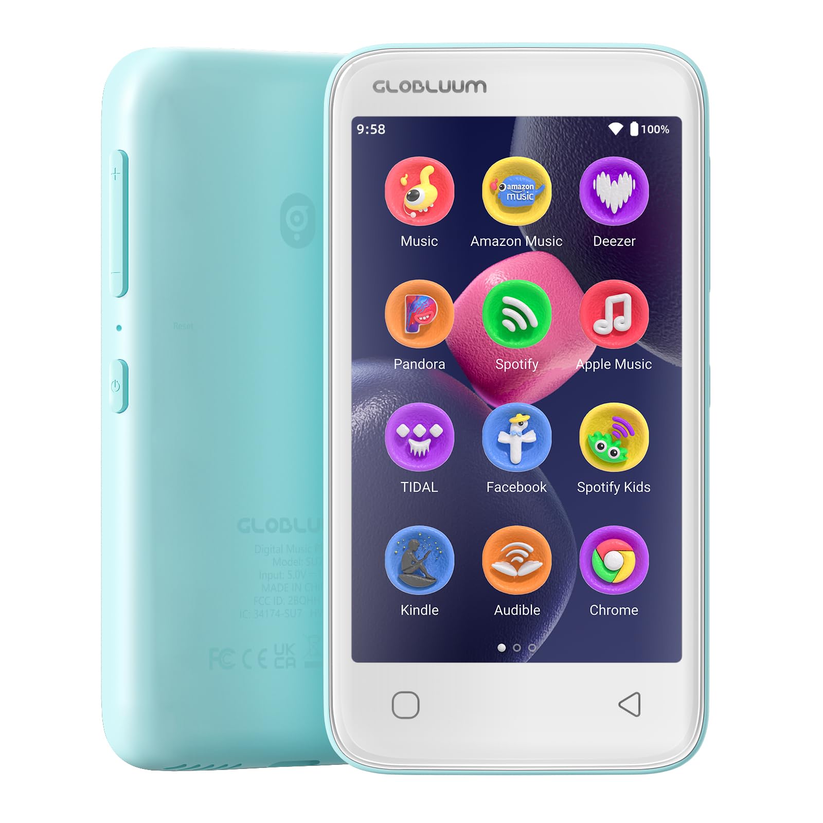 96GB MP3 Player with Bluetooth 5.0 and WiFi, Music Player with Spotify, Audible, Amazon Music, Pandora, Libby, Spotify Kids, 4" Touchscreen Android MP4 Player with HiFi Sound (Mint Green)-image-18