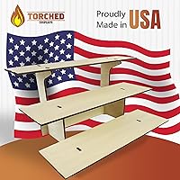 Vista 2 de Mesa de exhibición de 3 niveles en madera recta para tiendas minoristas con estantes para productos - Portátil Estante de exhibición de 3 pasos