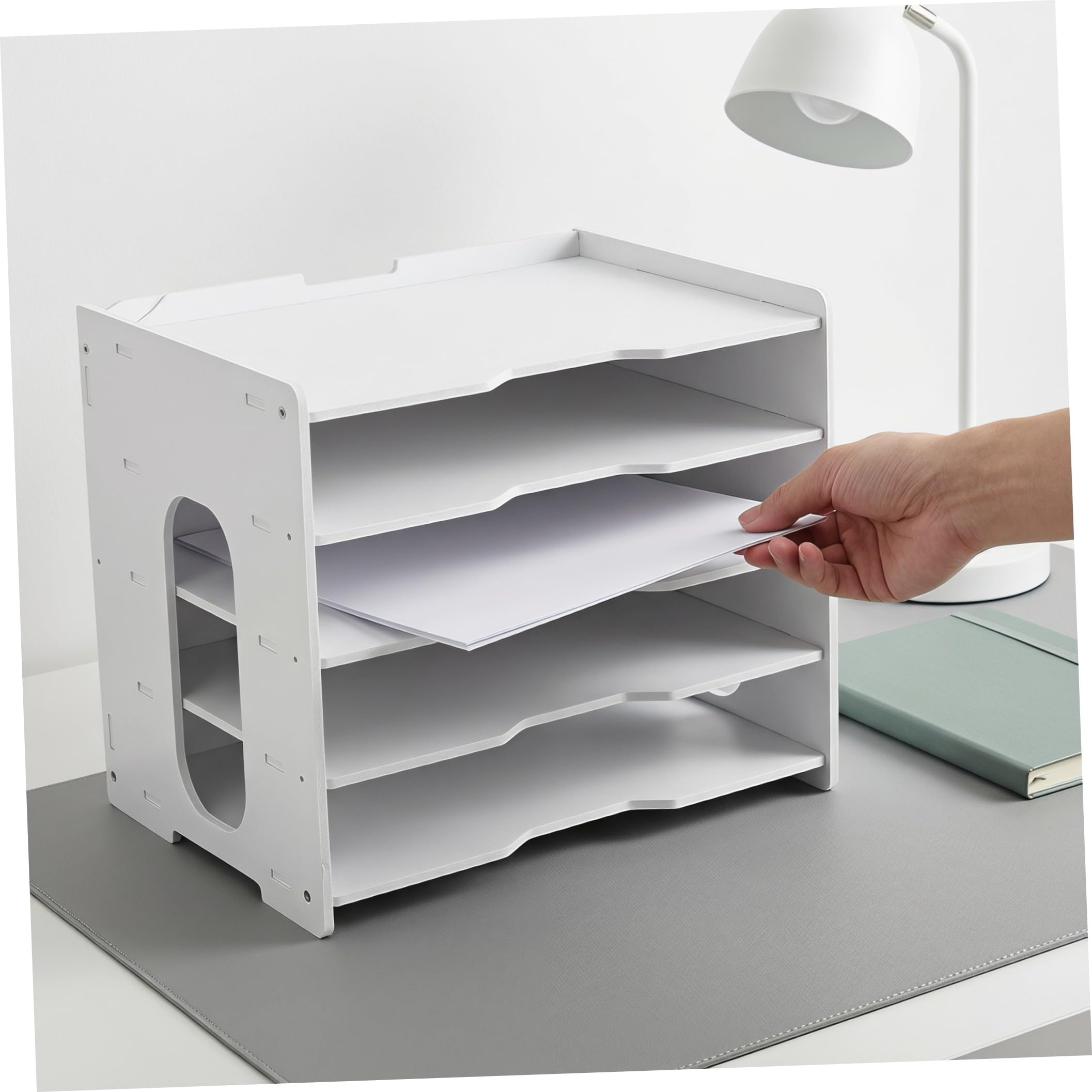 Healvian Organizador de Archivos de Oficina Blanco Diseño Multicapa