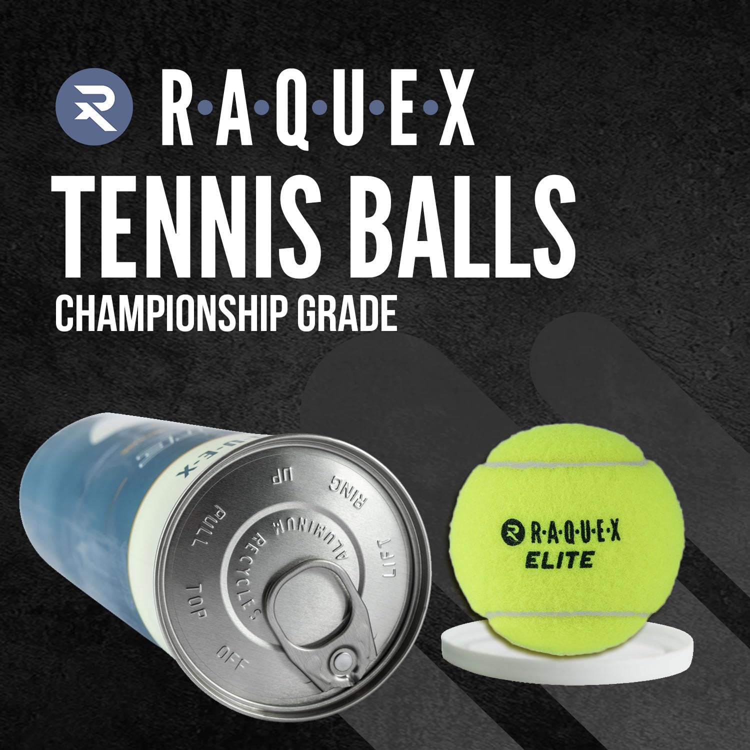 Raquex Elite 4x Tennis Balls (1 to 48 tubes) - All Court Championship Tennis Balls, Professional & Tournament Play - ITF Specification - Image 2
