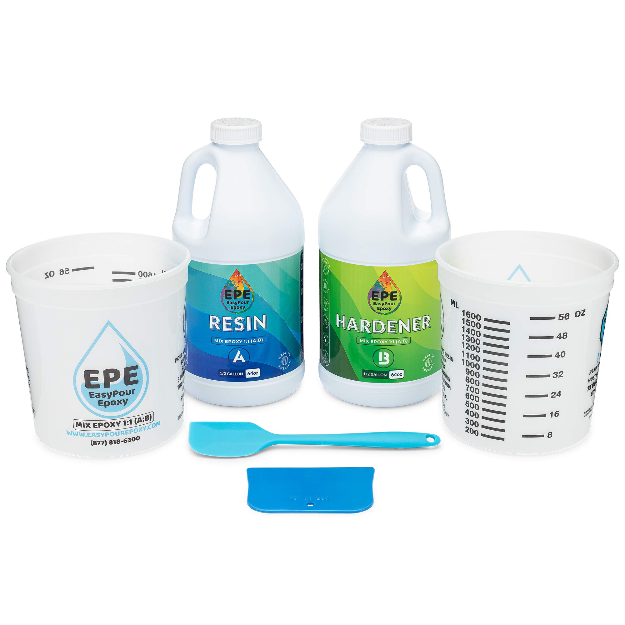 EPE EasyPour Epoxy 1 Gallon Kit Crystal Clear High Gloss Resin and
