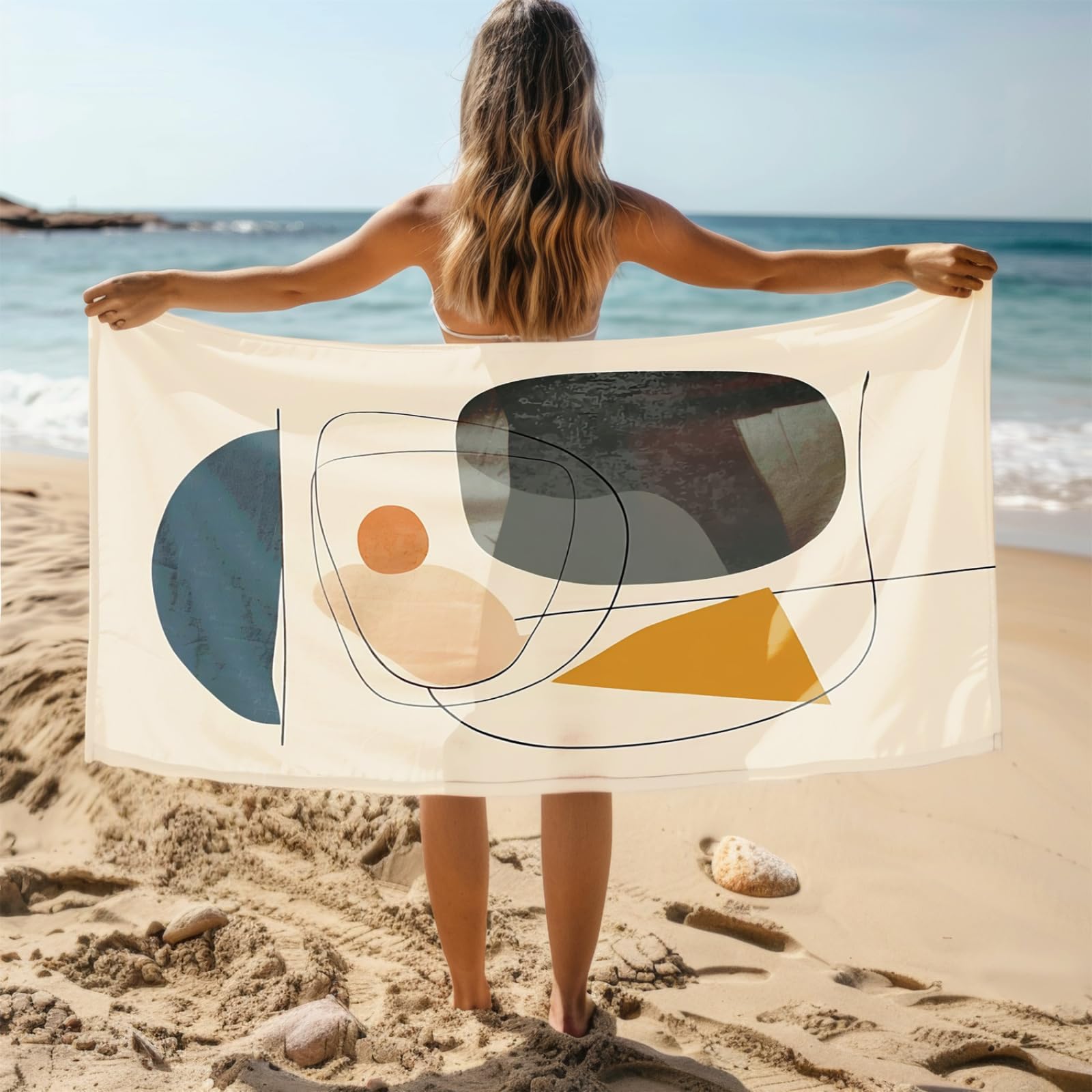 Générique Serviette de Plage 90X180 Noir Jaune