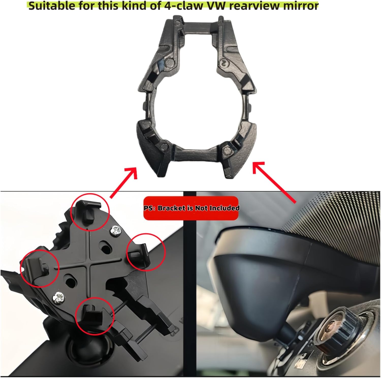 Rear View Mirror Bracket NEW VOLKSWAGEN CC RETAINING PLATE FOR INTERIOR MIRROR 7N0845543A