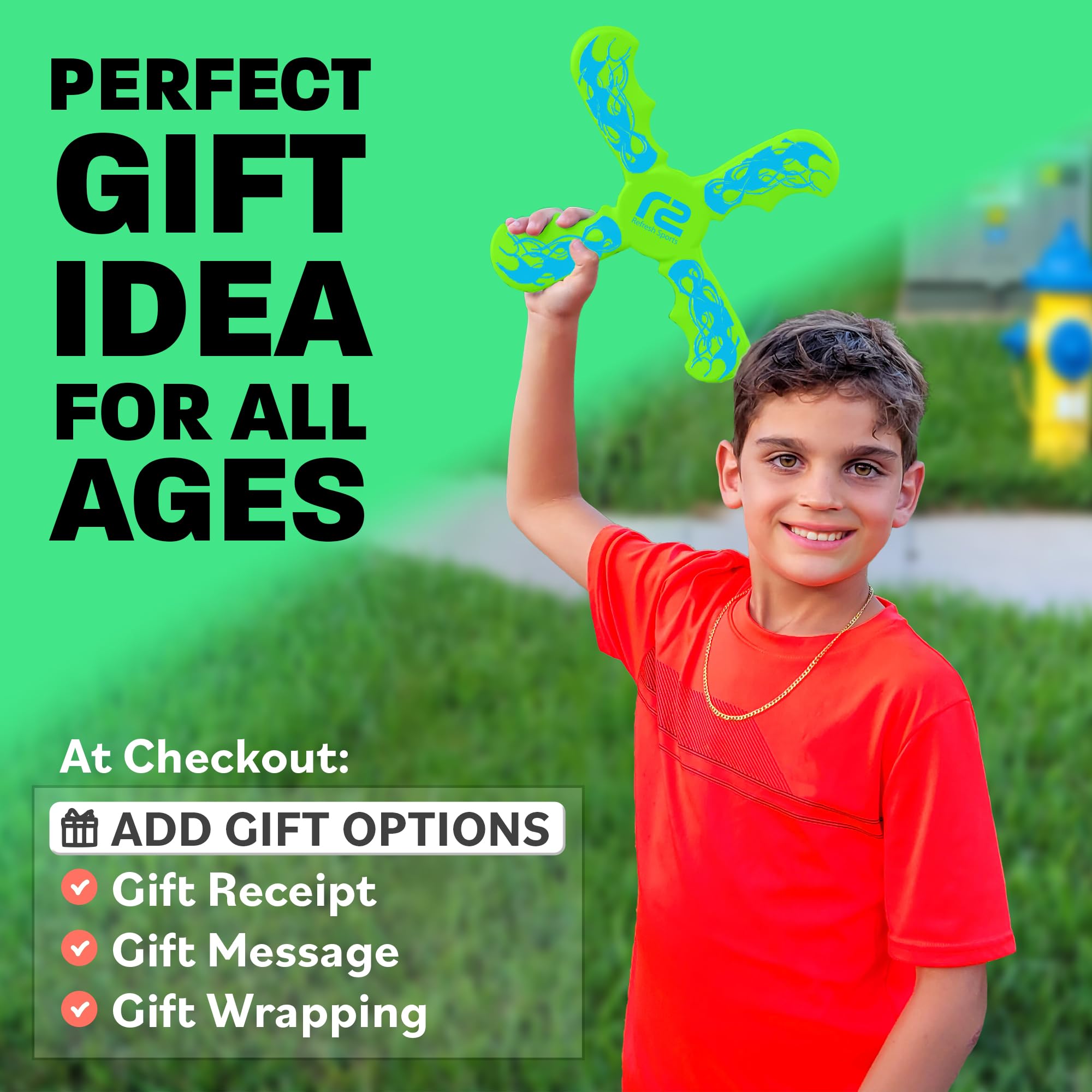 Boomerangs for Kids: Best Soft Flying Toy - Gifts for Boys & Girls All Ages - Fun Boy Stocking Stuffers - Boys Toys Age 8-10 Year Old & 10-12 & Up - Outdoor Flying Disc & Beach Toys for Kids Presents