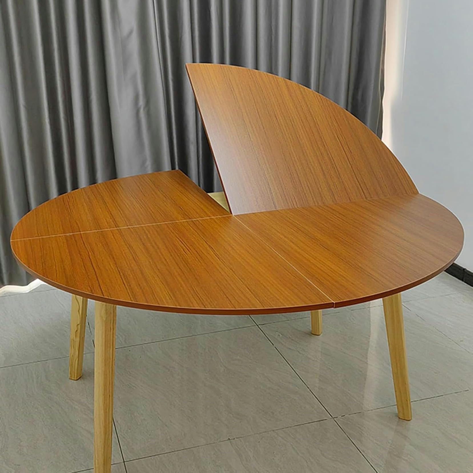 Table ronde pliante gain de place en bois étanche intérieur extérieur