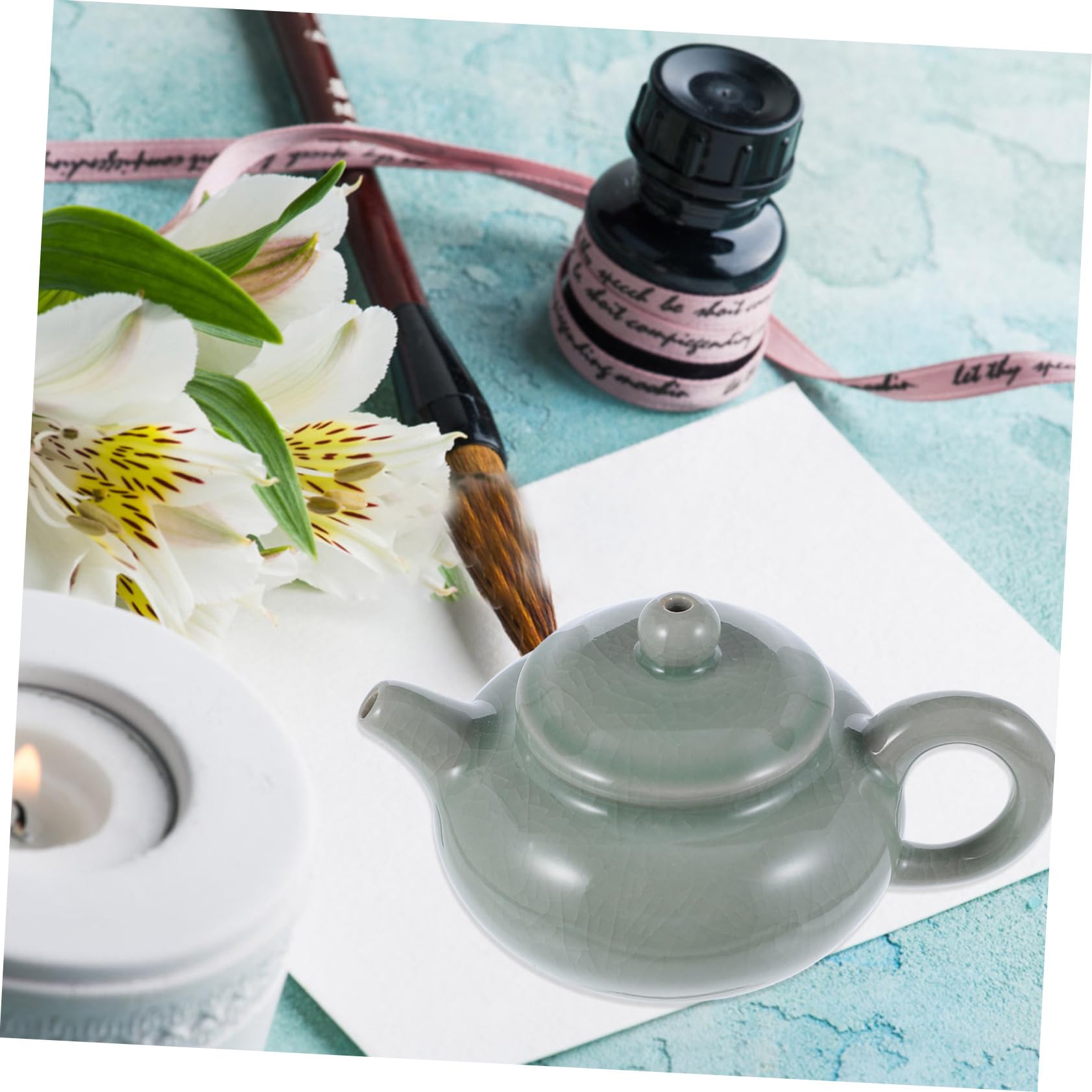 SEWACC 3pièces Encre Céramique Forme De Théière Distributeur Eau Pratique Pour Et Peinture Accessoire Multifonctionnel