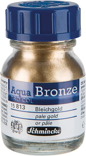 Miniatura 3 de Schmincke - Conjunto Aqua-Bronce, oro pálido, plata, cobre, 3 x 0.7 fl oz, 15 700 097, efectos metálicos brillantes sobre gouache y acuarelas