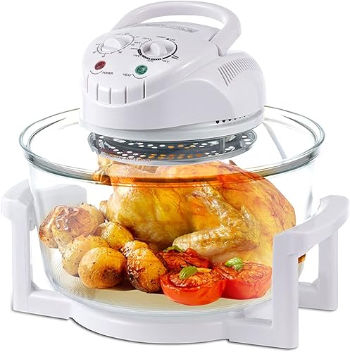 Freidora de aire halógena de 12 l, horno sin aceite, máquina multifunción para papas fritas, saludable y baja en grasa, calentada uniformemente,