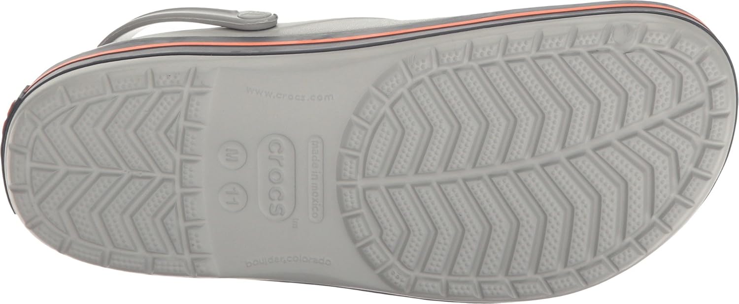 Crocs Unisex-Adult Crocband Clog, Light Grey/Navy, 7 US' Women