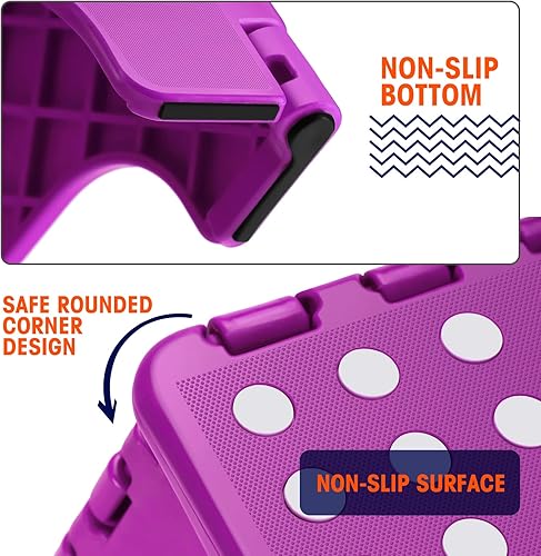 Miniatura 32 de Korpai Taburete plegable mejorado de 9 pulgadas para adultos y niños con capacidad para hasta 300 libras, taburetes plegables antideslizantes con