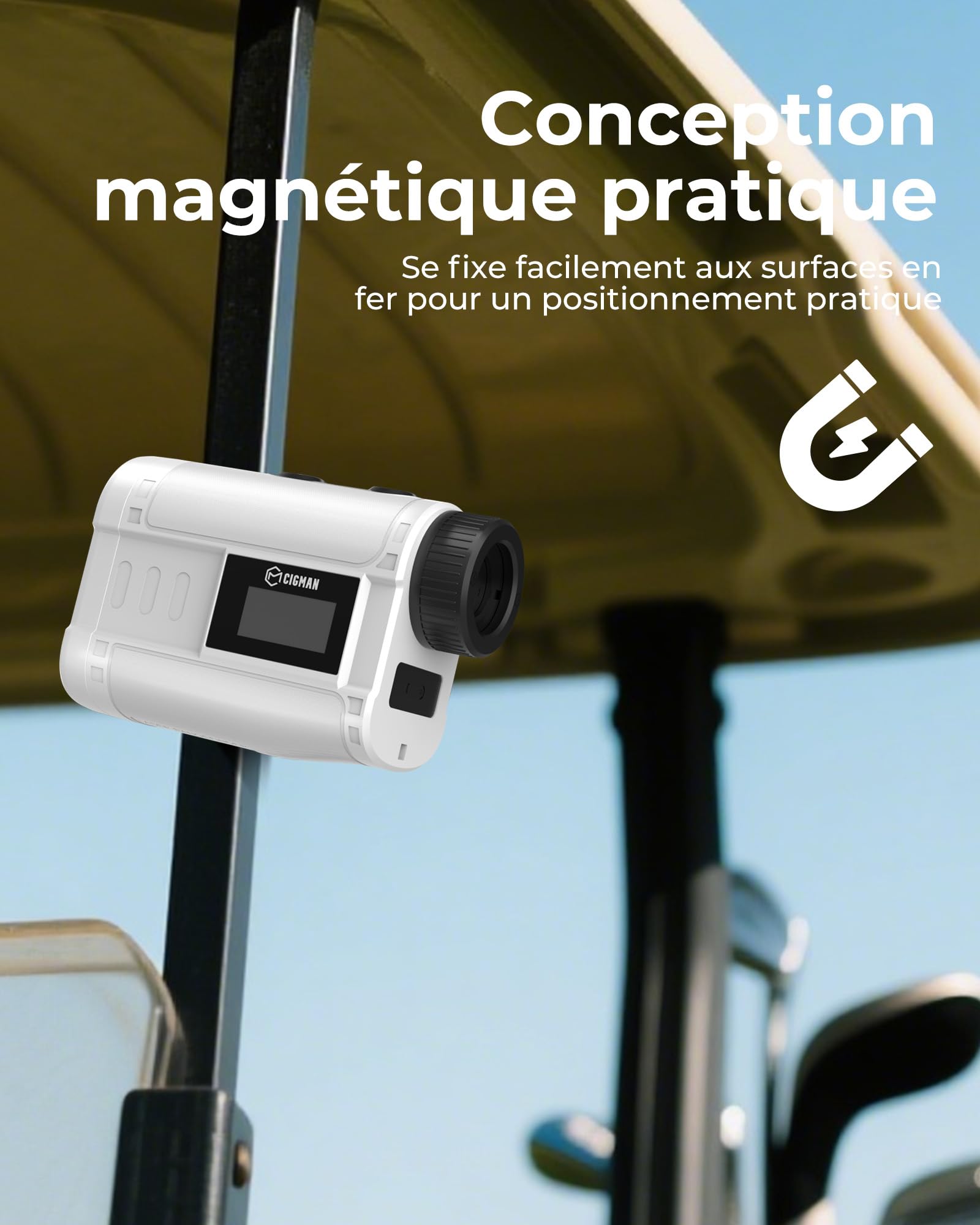 Télémètre de Golf CIGMAN 1200 m, Affichage numérique latéral, Compensation de Pente, précision ± 1 m, oculaire 25 mm, télémètre Laser Rechargeable Type-C, adapté aux terrains de Golf et aux Concerts