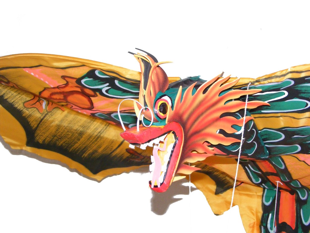 Cerf-volant dragon balinais fait main 118cm | Artisanat traditionnel