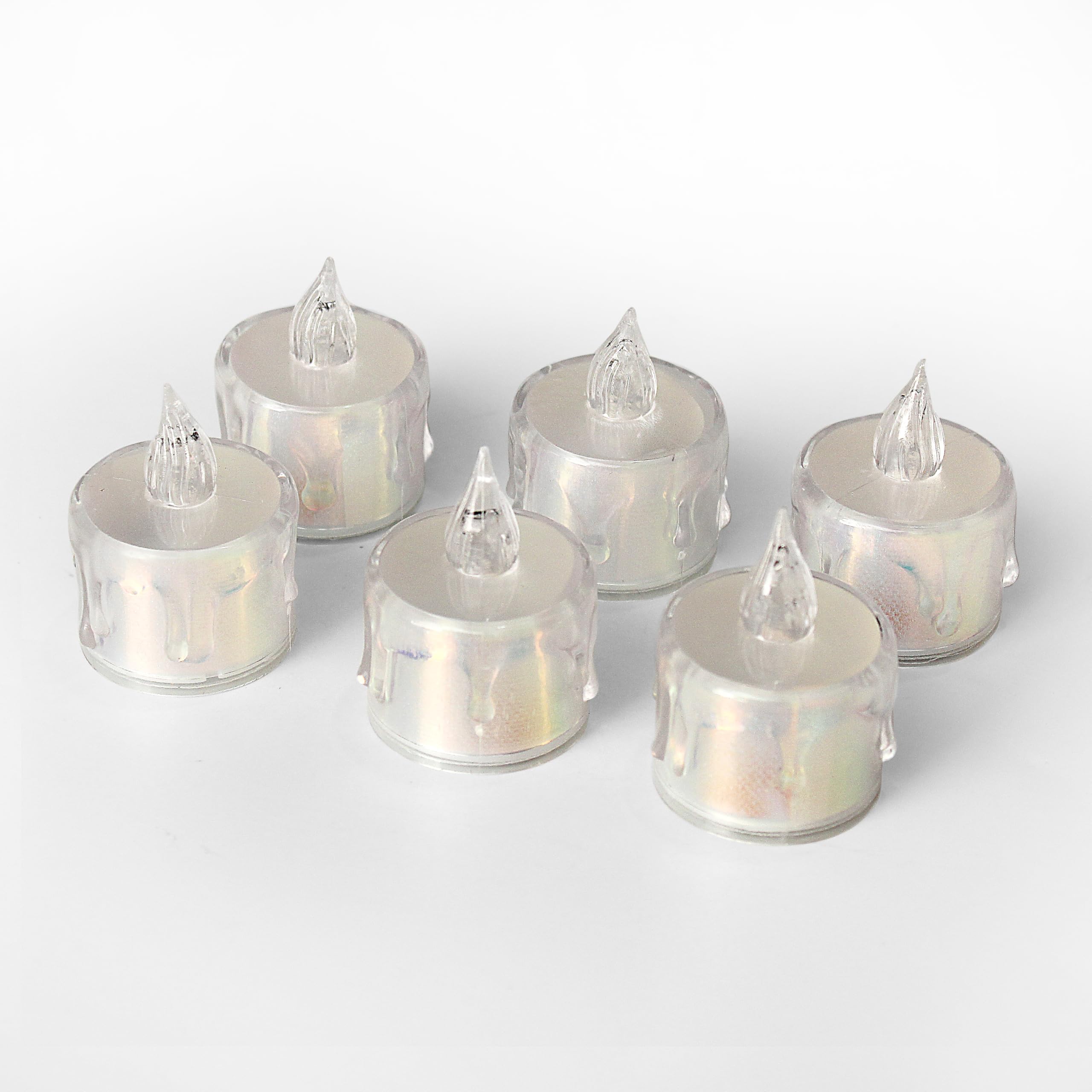 EYUVAA LABEL Crystal LED Candle, Transparent Acrylic Led Tealights Candle, Flameless & Smokeless Decorative Candles for Home Décor, Diwali Decoration, Weddings, Parties (12) 1