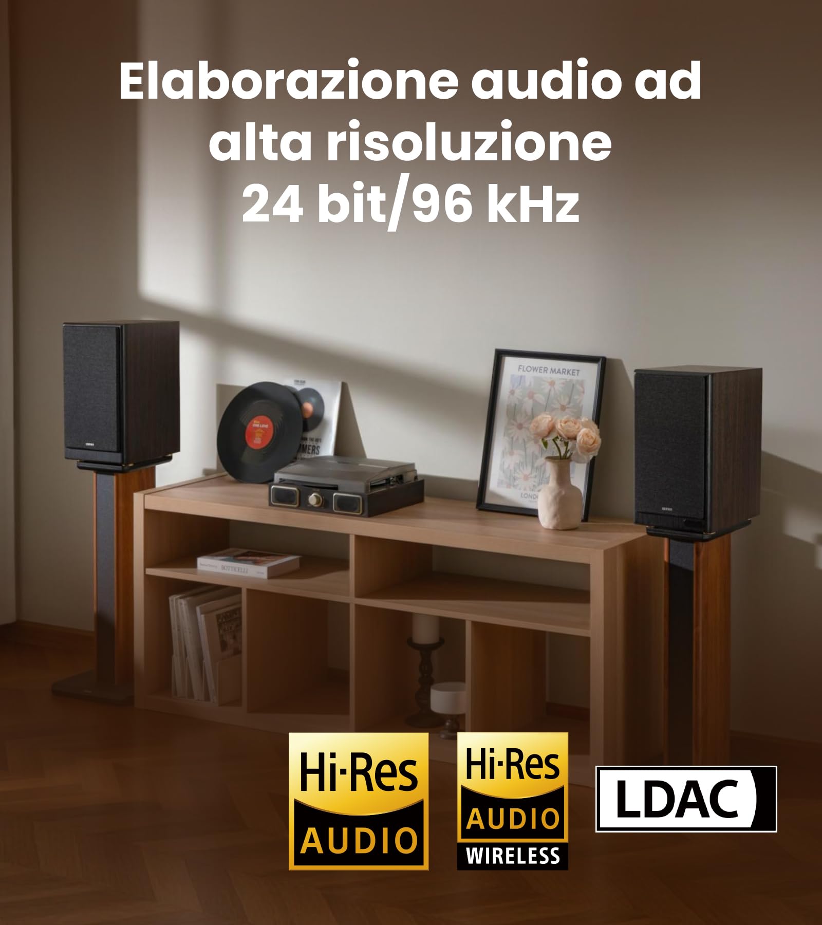 Edifier Diffusori da scaffale amplificati R2750DB MKII, monitor studio144 W con uscita subwoofer, audio ad alta risoluzione, Bluetooth 6.0 con LDAC, HDMI/ottico/coassiale per PC impianti - Noce
