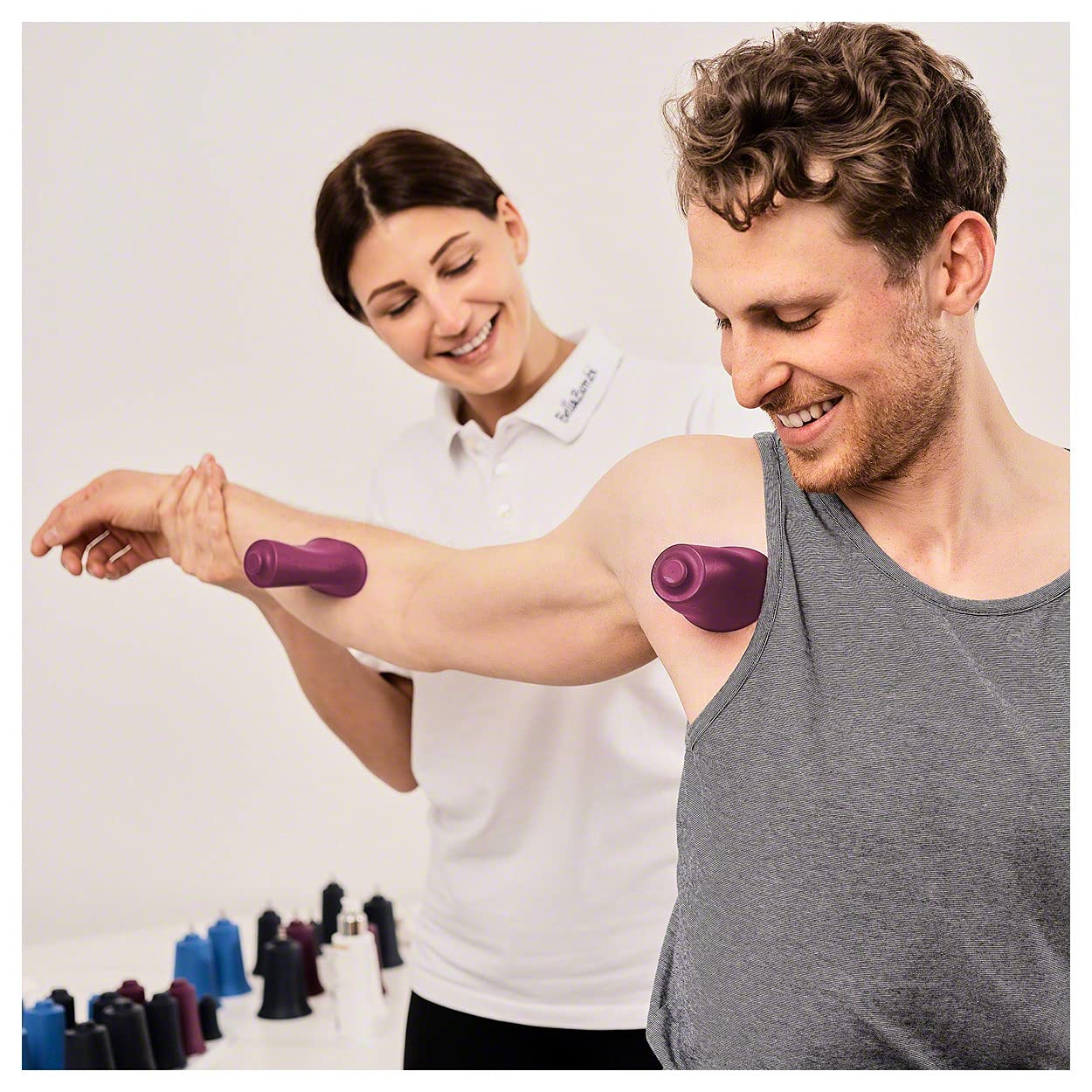 Set da 2 BellaBambi Maxi duo coppette per cupping | silicone delicato sulla pelle | Intensità leggera per benessere & massaggi contro lievi tensioni | Per schiena, glutei, addome | REGULAR - mora