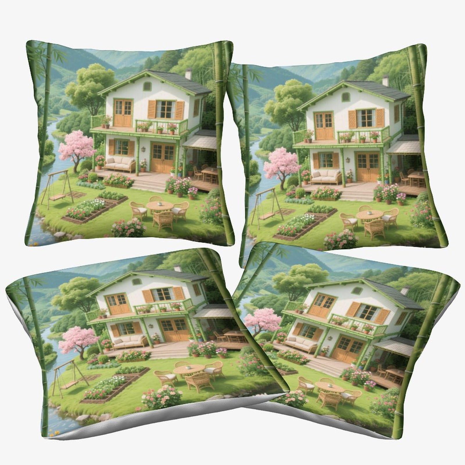 Housses de coussin finitions haut de gamme style rural élégant 40x40cm
